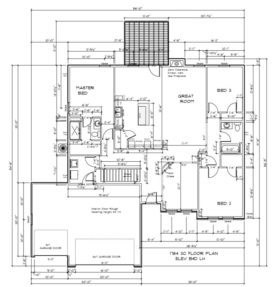 1784-Floor-Plan-3-Car 1784 Floor Plan - 3 Car